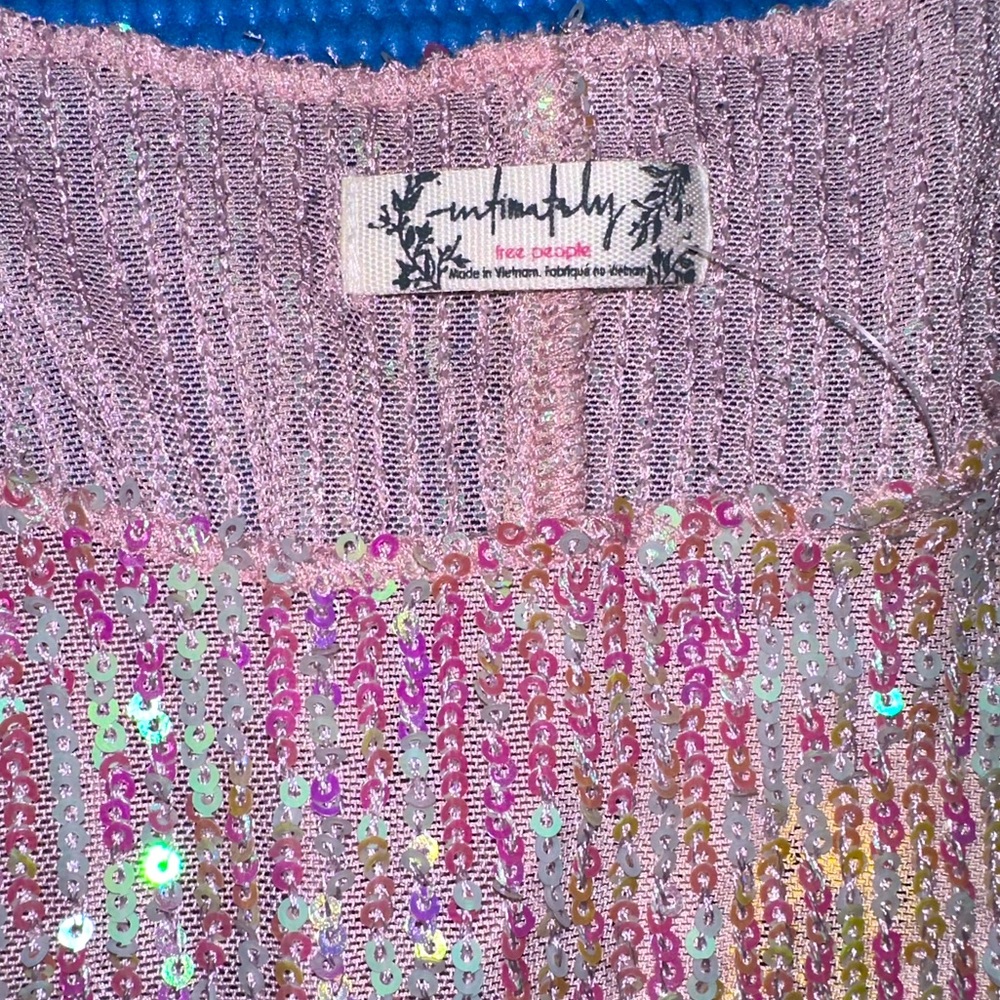 Pink Shimmer Free People Top